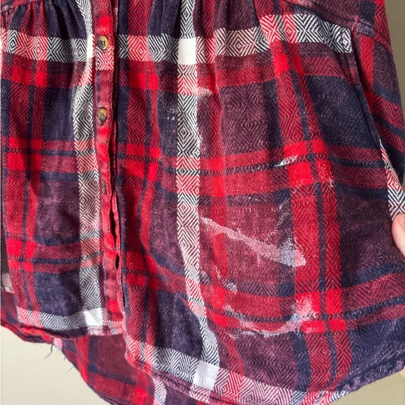 Free People Red and Black Plaid Blouse - Picture 5 of 10